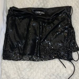 I AM GIA sequin black skirt